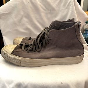 Converse Suede Gray Hightops size Men’s 13. Zip up backs.